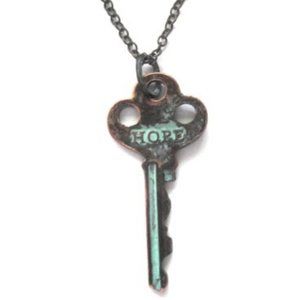 Vintage Style Hope Key Necklace
